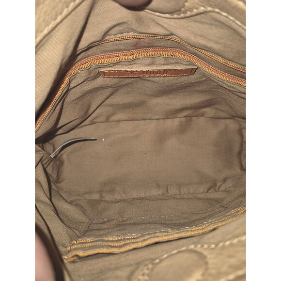 Hobo Taupe Pier Leather Purse Small Crossbody Lightweight Bag Adjustable Strap - Picture 6 of 7